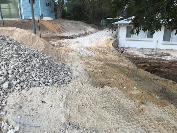 Caravan side access with limestone pitching: photo 4